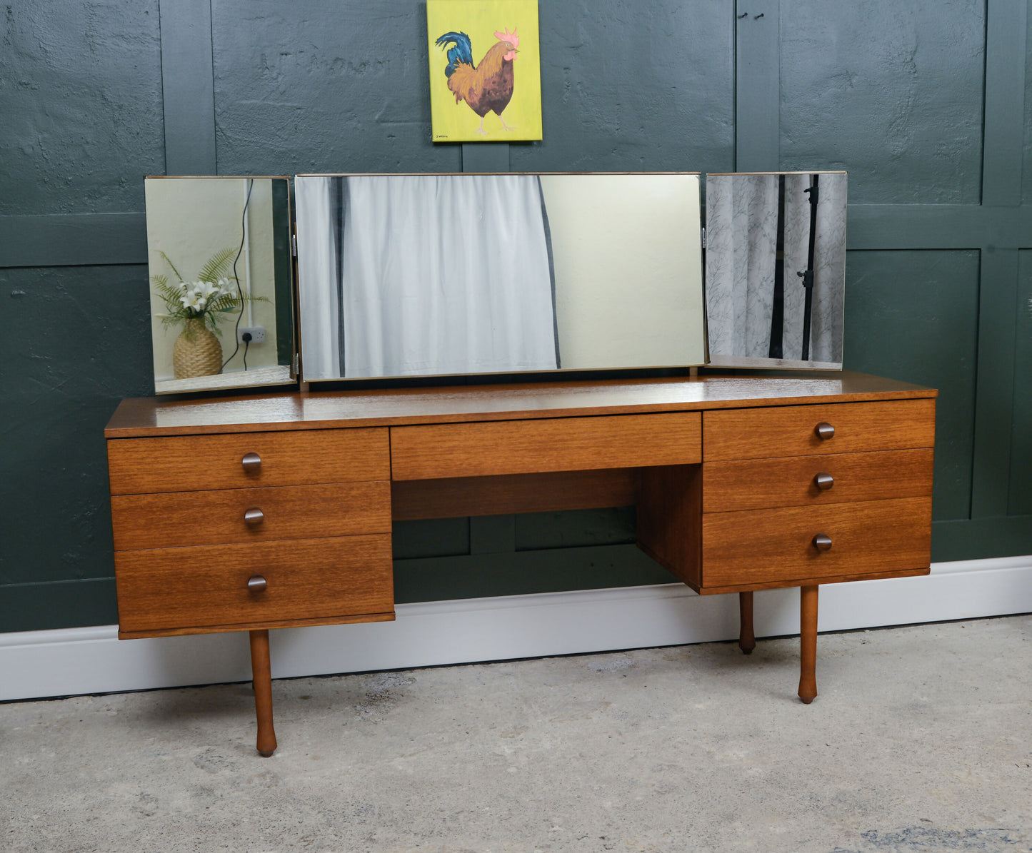 Mid Century Teak Dressing Table with Mirrors - Avalon