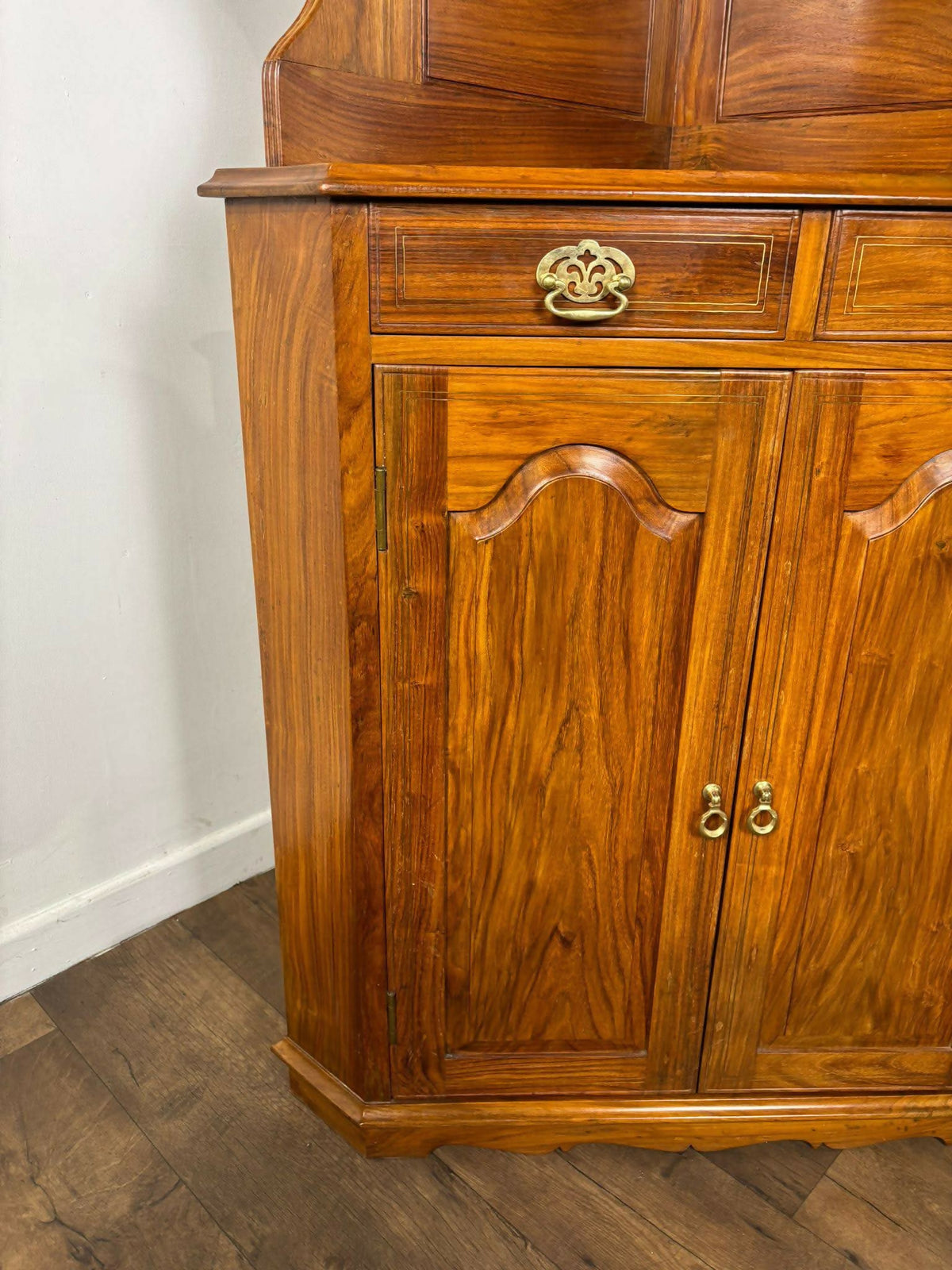 Modern Bespoke Walnut Inlaid Double Corner Cabinet