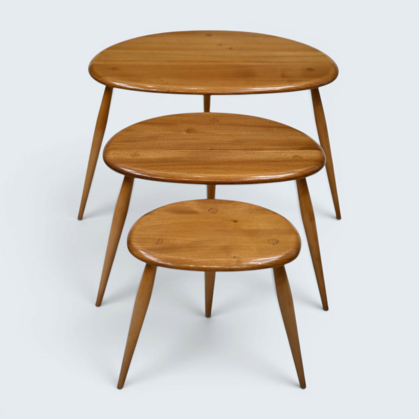 Ercol Pebble Nest Of Tables Ercol's Light Finish Clean Condition Free Delivery*
