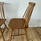 Vintage Set of 4 Mid Century Ercol Style Dining Chairs Stick Back Beech Chairs