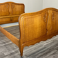 Bed Vintage French Louis XVI Double Bed Frame Oak Carved Headboard LOT 3654