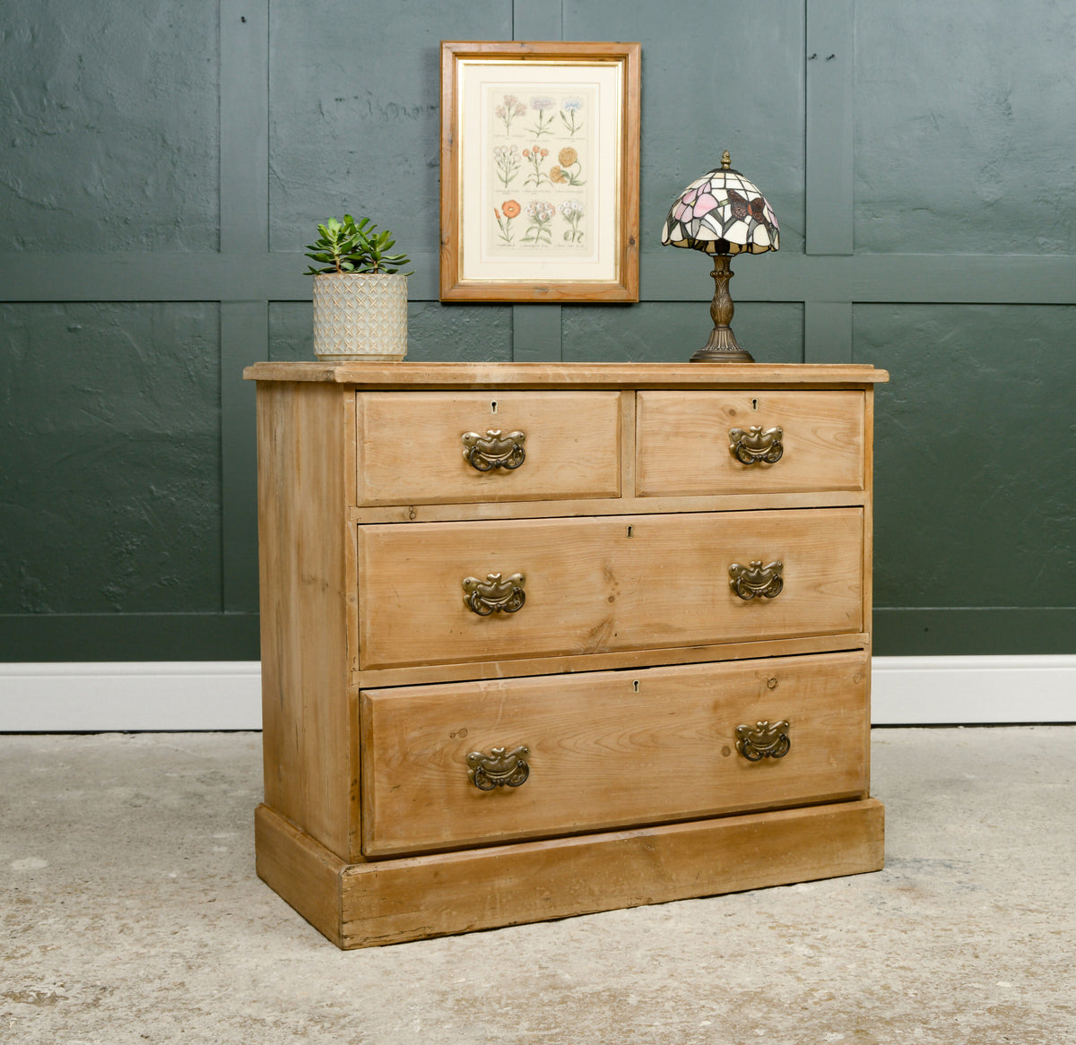 Edwardian Pine Chest of Drawers - 2 Over 2 - Antique