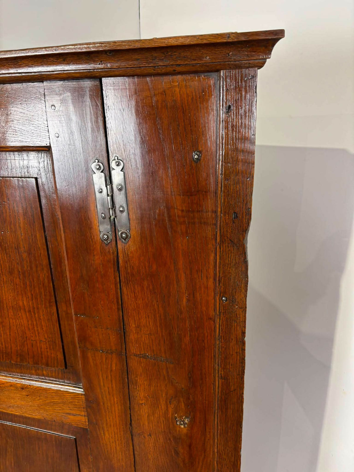 Antique Oak Corner Cupboard on Stand