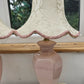 Vintage St Michael hexagonal ceramic ginger jar table lamps in pastel pink