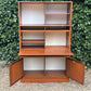 Mid Century Younger Teak Wall Unit Cabinet Writing Desk Bureau