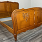 Bed Vintage French Louis XVI Oak Double Bed Frame Carved Headboard LOT 3791