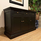 Newly refurbished sideboard solid wood black wood top