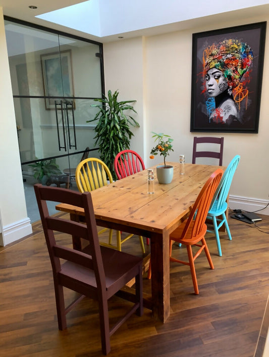Multicoloured Funky Painted Dining Chairs