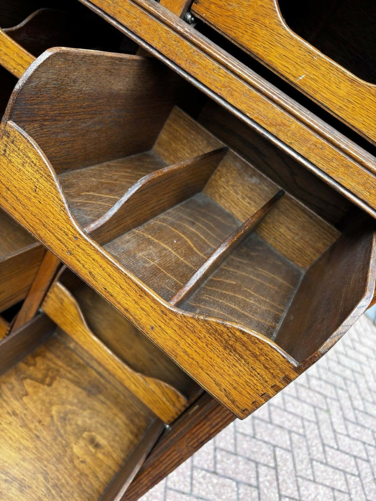 Edwardian Oak Haberdashery Cabinet With 32 Pull Out Drawers. Cupboards Below.