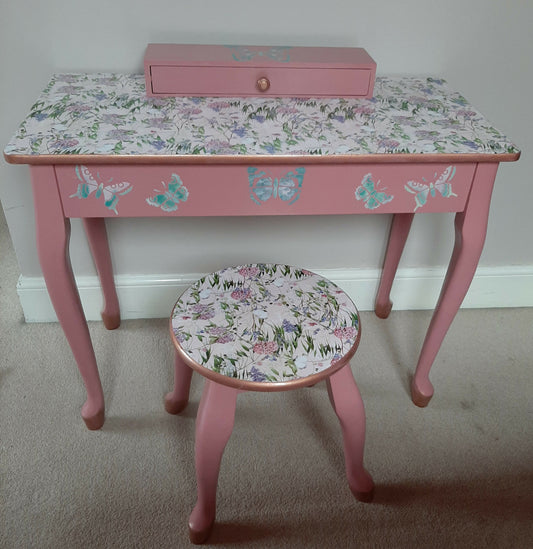 "Butterflies" Child's Desk and Stool