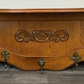 Coat Rack Antique French Oak Carved Wall Coat Hanger 5 Brass Hooks LOT 3506