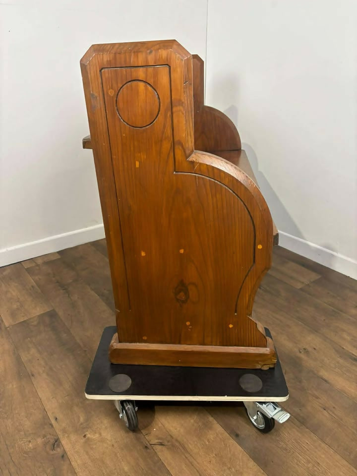 Victorian Pitch Pine Pew Of Small Proportions