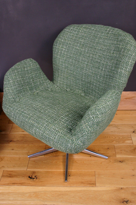 1970s Hungarian Mid Century Swivel Armchair – newly Reupholstered