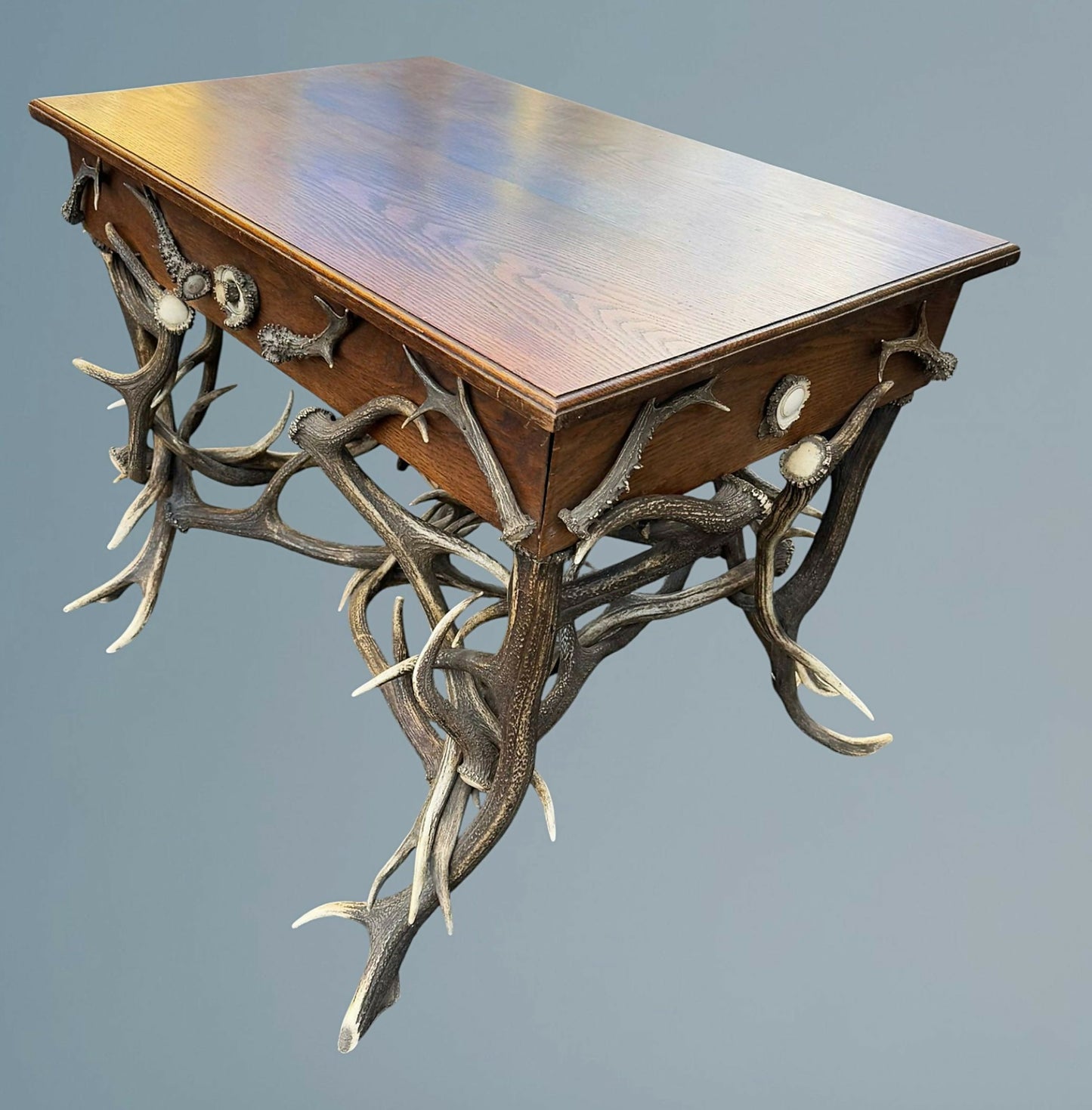 19th Century Antique Black Forest Antler Table
