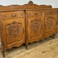 Sideboard Vintage French Louis Style Oak 4 Door Cupboard Carved Cabinet LOT 6363
