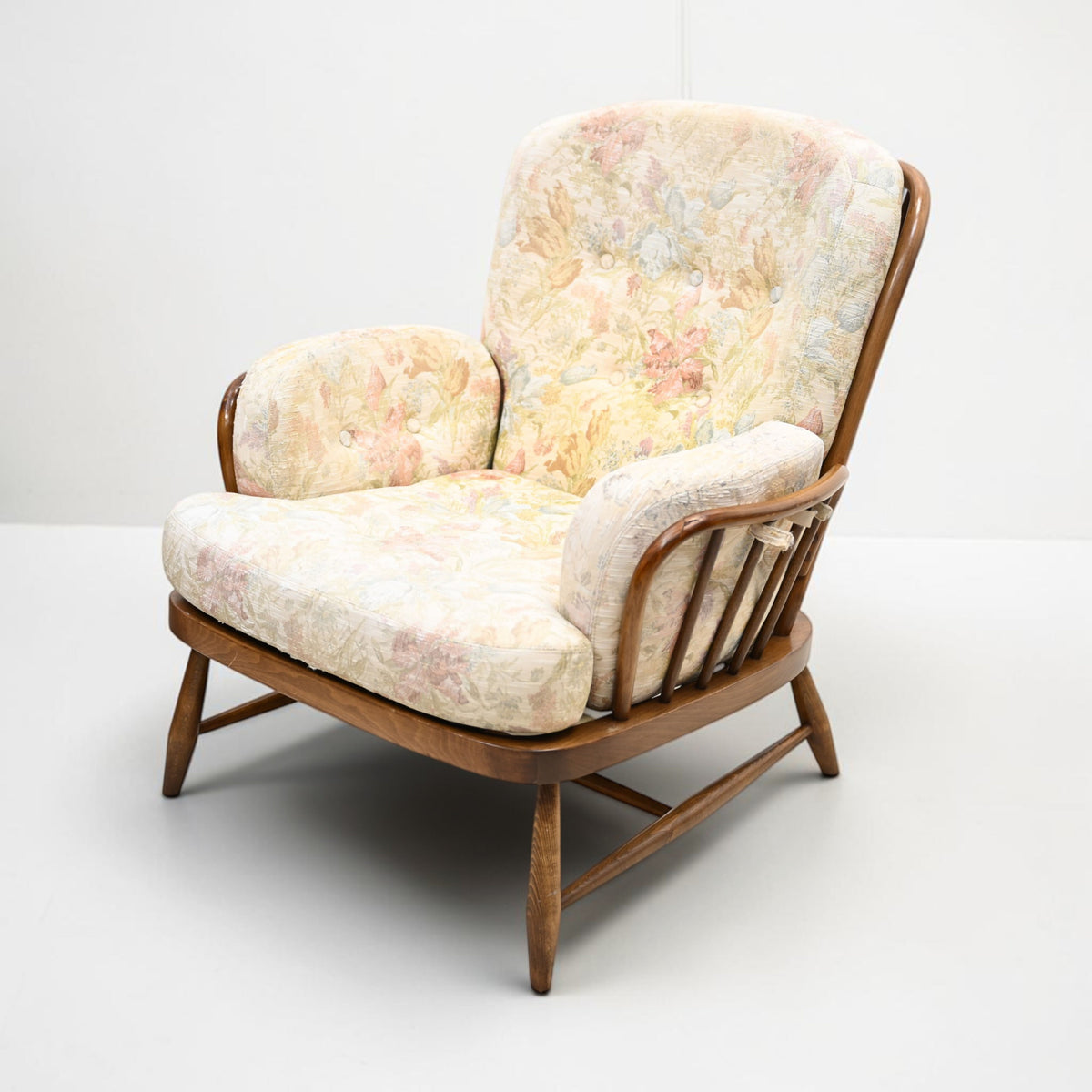 Ercol Jubilee Easy Chair Golden Dawn Floral Cushions New Webbing FREE Delivery*