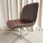 Vintage Mid Century Modernist Chrome Leather Swivel Chair By Charles Pollock #389