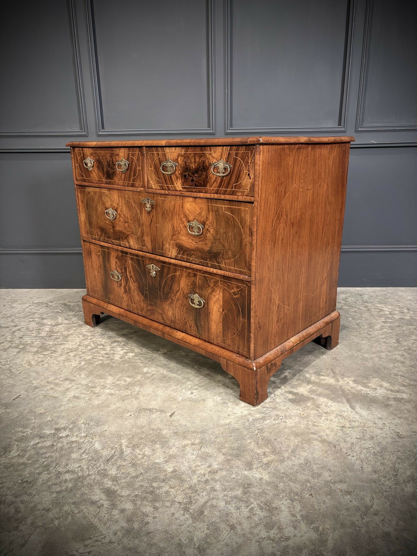 William & Mary Inlaid Walnut Chest Of Drawers