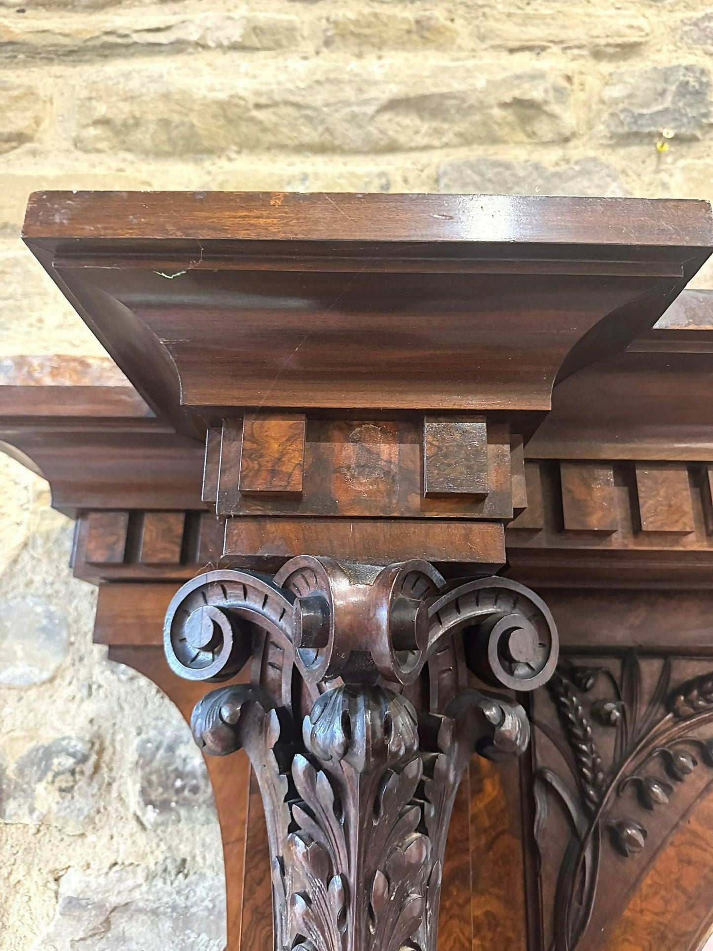 A Good Large Victorian Carved and Figured Walnut Overmantel Mirror
