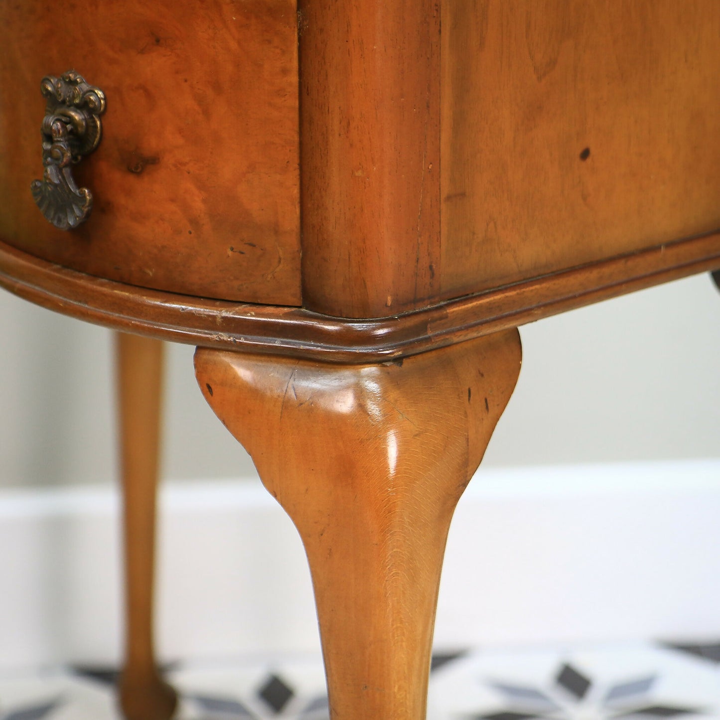 Hall Table Side Table Serpentine Front in Burr Walnut Chest of Drawers
