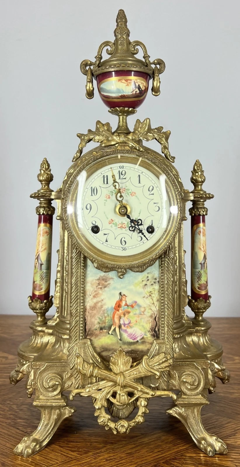 Lancini Imperial Ormolu Porcelain Gilt Brass Mantle Clock LOT 4638