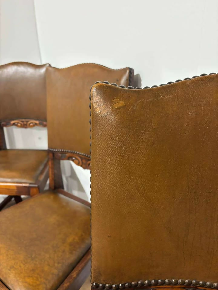 Set of Four Vintage 1940s Oak Dining Chairs