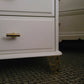 White/Cream and gold vintage bedroom set. Upcycled chest of drawers and bedside tables