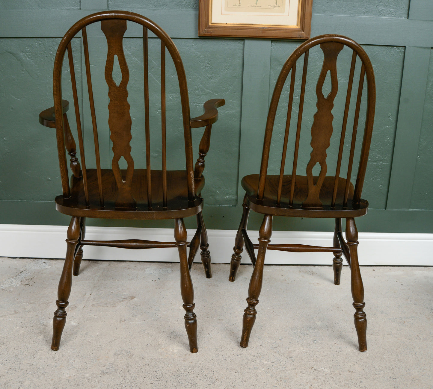 6 Elm Dining Chairs by Glenister - Hoop Back - 2 Carvers