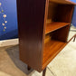 Vintage Glass Teak Display Bookcase Wide Teak Mid Century Glass Display Cabinet