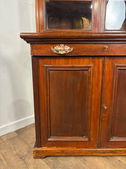 Late Victorian Mahogany Glazed Bookcase
