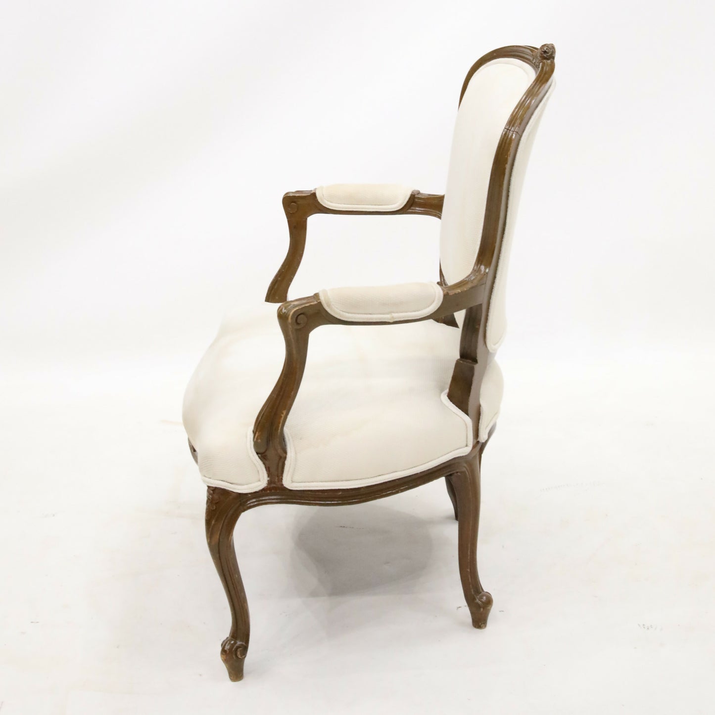 Vintage French Louis Philippe Style Armchair Cream Upholstery FREE UK Delivery