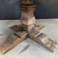 Large Round Bleached Oak Farmhouse Dining Table