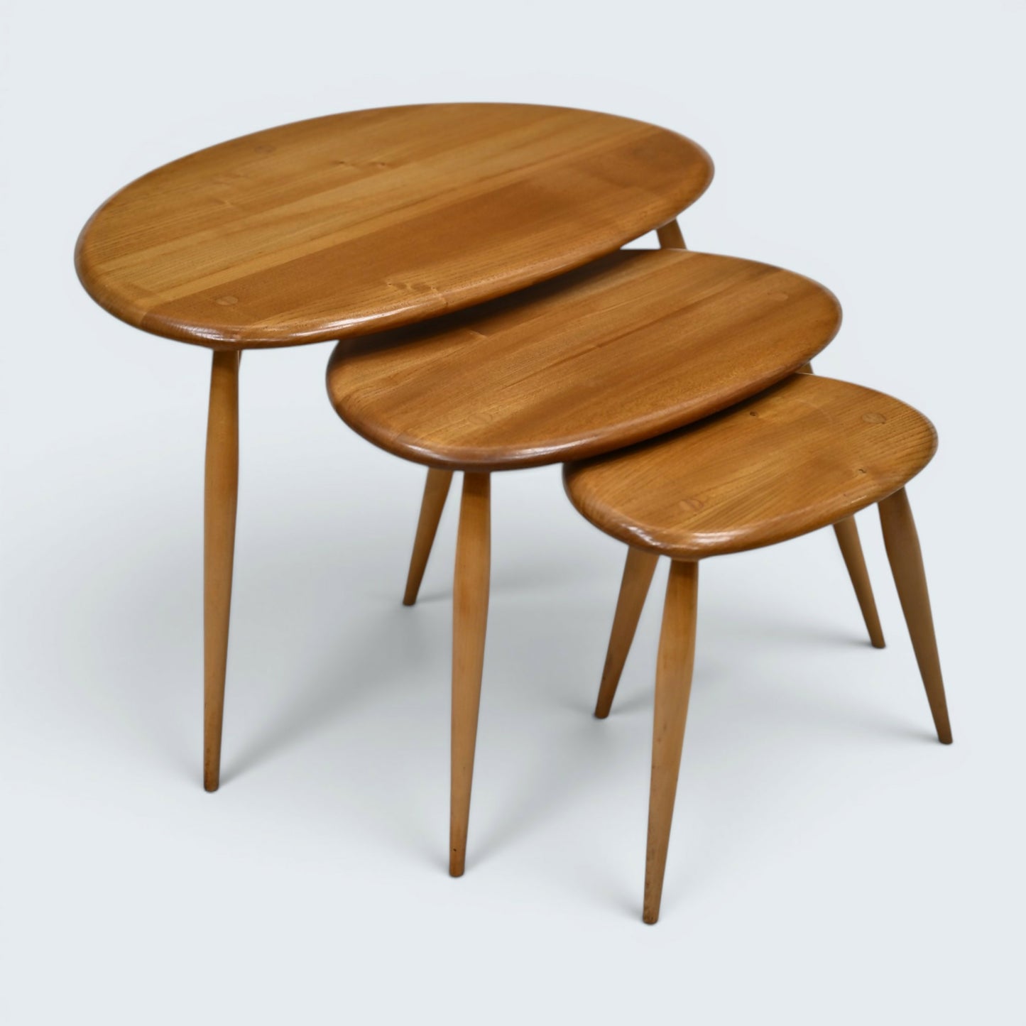 Ercol Pebble Nest Of Tables Ercol's Light Finish Clean Condition Free Delivery*