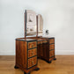 Restored 1940s Art Deco Burr Walnut Dressing Table - Black and Gold