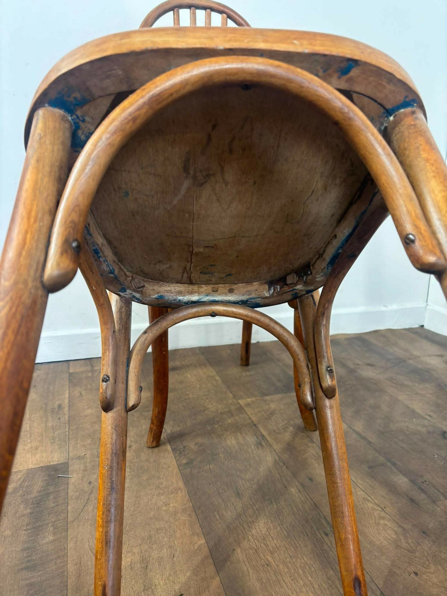Set of Three Bentwood Spindle Back Dining Chairs