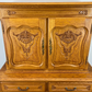 Cabinet Vintage French Style Oak Carved Storage Drawers Cupboard LOT 3753