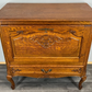 Cabinet Vintage French Louis XVI Style Oak Fall Front Carved Sideboard LOT 3779