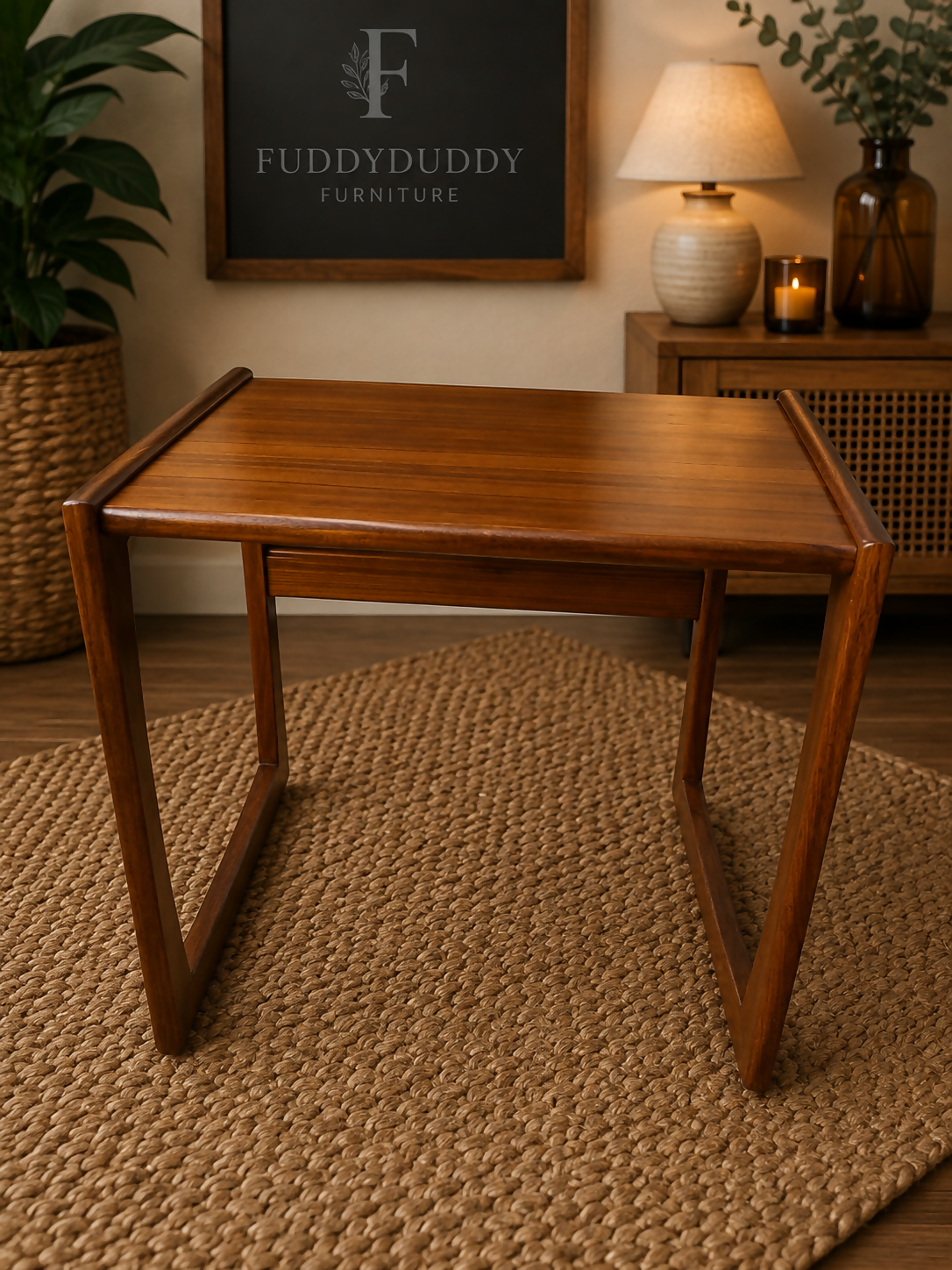 G Plan Quadrille – R. Bennett – restored teak – set of three
