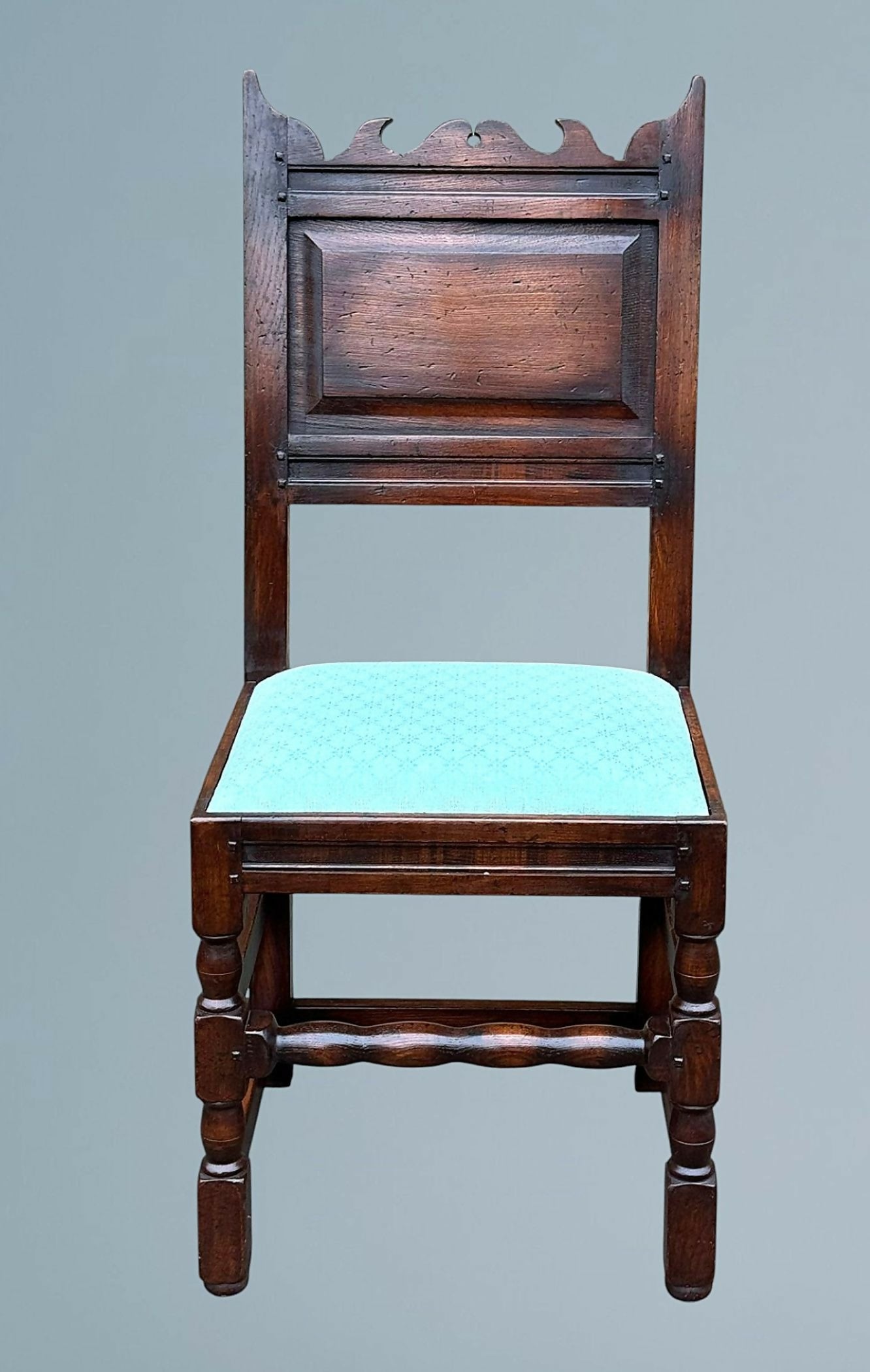 Set of Six Oak Dining Chairs 4+2