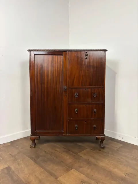 Vintage Mahogany Bureau Bookcase / Combination Cabinet