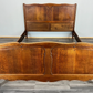 Bed Vintage French Louis XVI Oak Double Bed Frame Carved Headboard LOT 3788