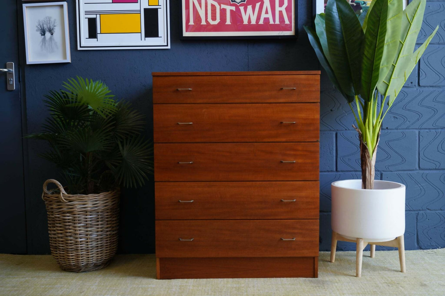 Austin Suite Tallboy Chest Of Drawers Mid Century 1960s (Oak)