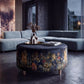 Luxurious Bespoke Floral Velvet Ottoman Coffee Table
