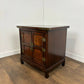 Priory Oak Bookcase with Linen Fold Doors