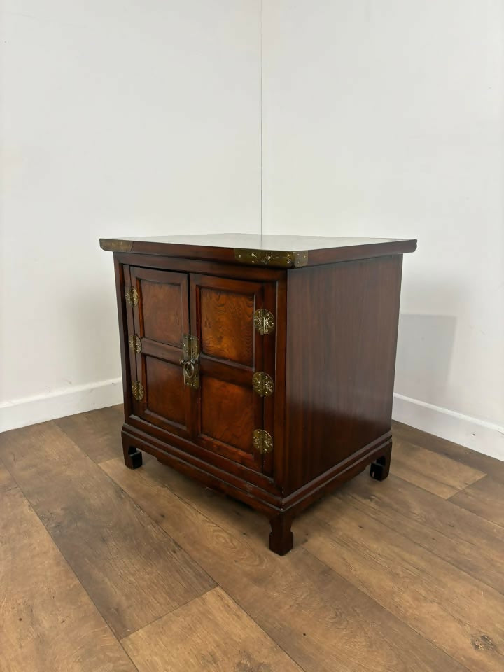 Priory Oak Bookcase with Linen Fold Doors