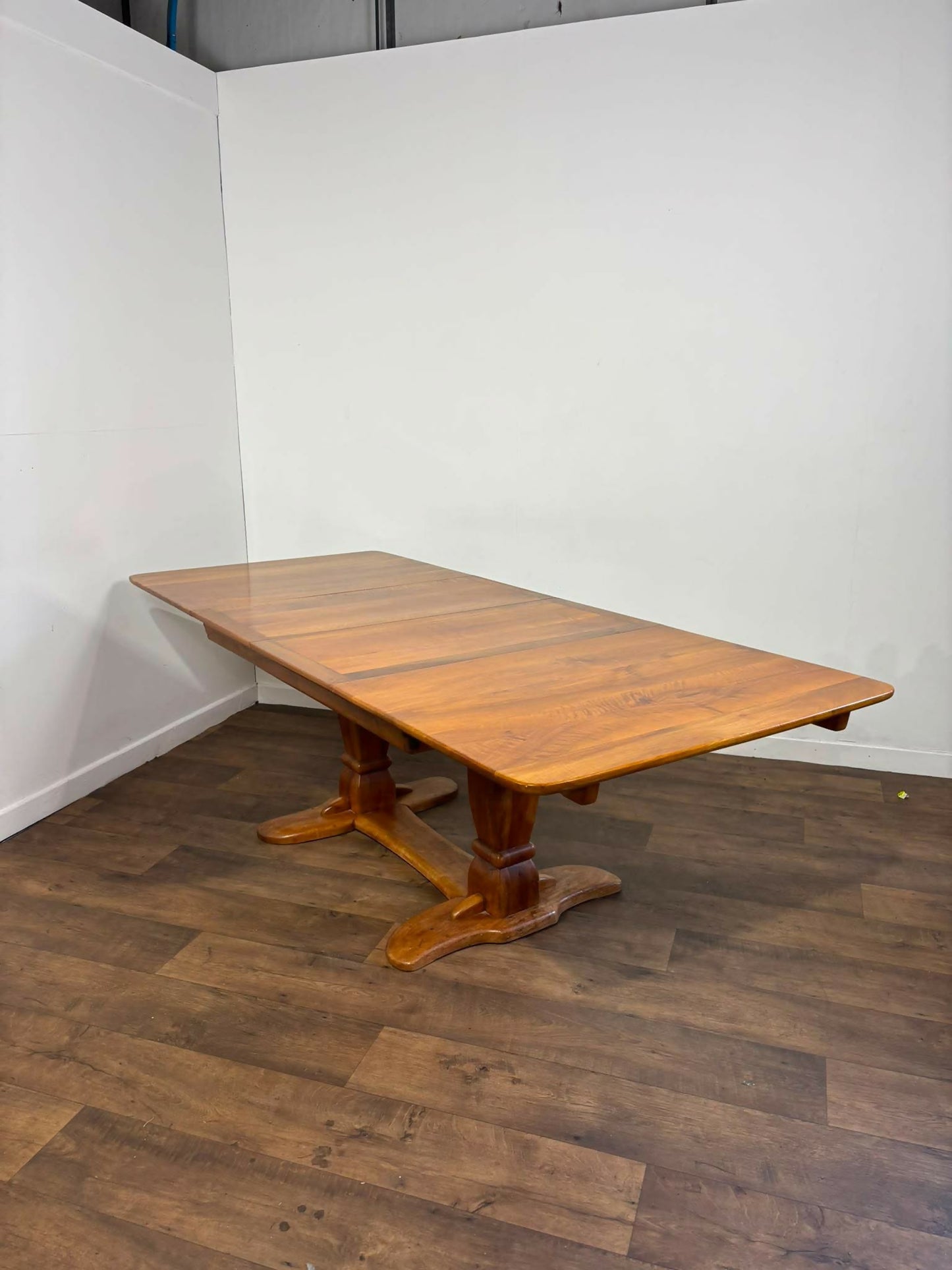 Cherry Wood Refectory Style Extending Table with Concealed Leaves