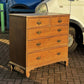 Vintage Georgian Light Oak Chest Of Drawers.