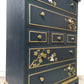 Nay and gold stag minstrel tall boy chest of drawers