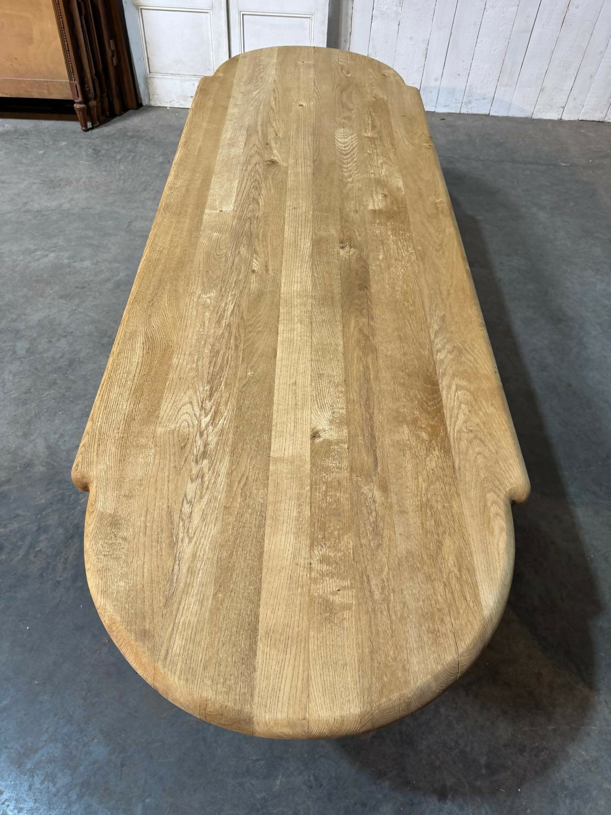Large French Bleached Oak Farmhouse Dining Table