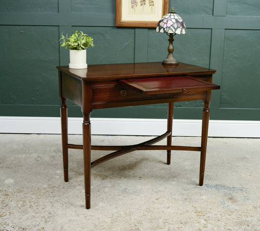 Mahogany Console Table Writing Desk with Pull out Tray